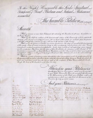 Sample of women's suffrage petition presented #onthisday 1884