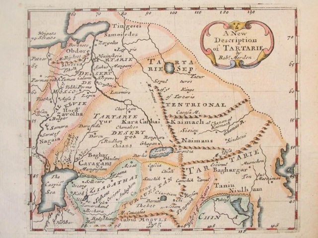 "Empire de Mogol," a miniature map by Robert Morden, from his 'A Description of the World', London, 1688
