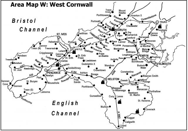 Map of West Cornwall